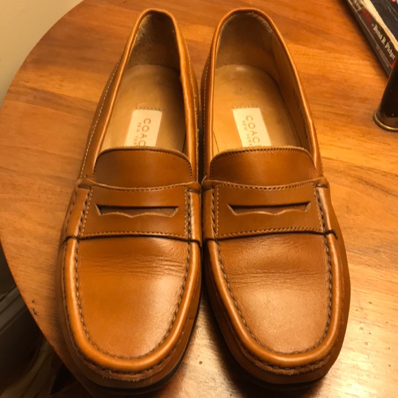 Gently loved tan Coach loafers - Picture 1 of 6